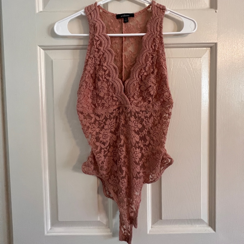 Brown nude lace bodysuit